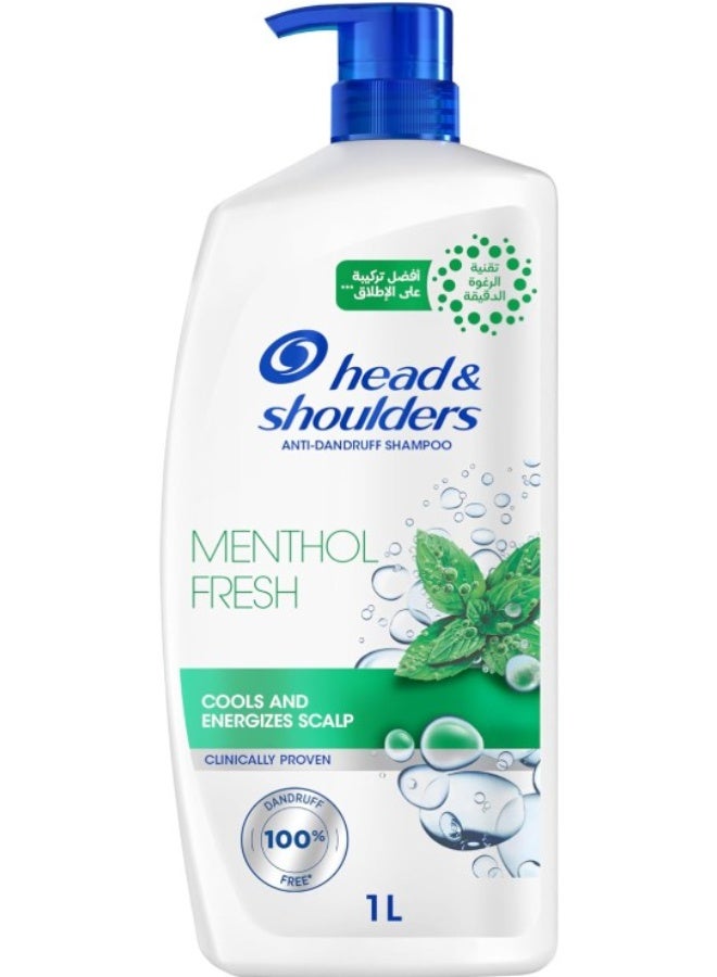 Head & Shoulders Menthol Refresh Anti-Dandruff Shampoo for a Cool and Energized Scalp, 1L - Packaging May Vary - Image 1
